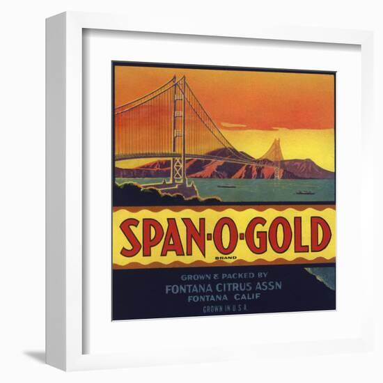 Span O Gold Brand - Fontana, California - Citrus Crate Label-Lantern Press-Framed Art Print