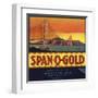 Span O Gold Brand - Fontana, California - Citrus Crate Label-Lantern Press-Framed Art Print