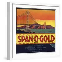 Span O Gold Brand - Fontana, California - Citrus Crate Label-Lantern Press-Framed Art Print