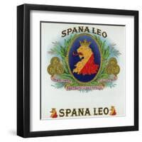 Spana Leo Brand Cigar Box Label-Lantern Press-Framed Art Print