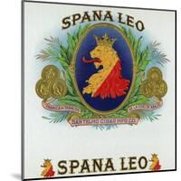 Spana Leo Brand Cigar Box Label-Lantern Press-Mounted Art Print