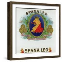 Spana Leo Brand Cigar Box Label-Lantern Press-Framed Art Print