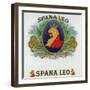 Spana Leo Brand Cigar Box Label-Lantern Press-Framed Art Print