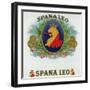 Spana Leo Brand Cigar Box Label-Lantern Press-Framed Art Print