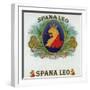 Spana Leo Brand Cigar Box Label-Lantern Press-Framed Art Print