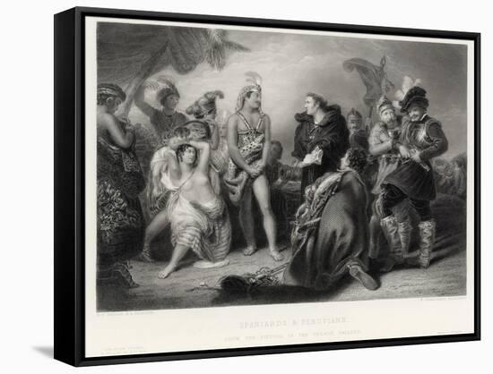 Spaniards and Peruvians-William Greatbach-Framed Stretched Canvas