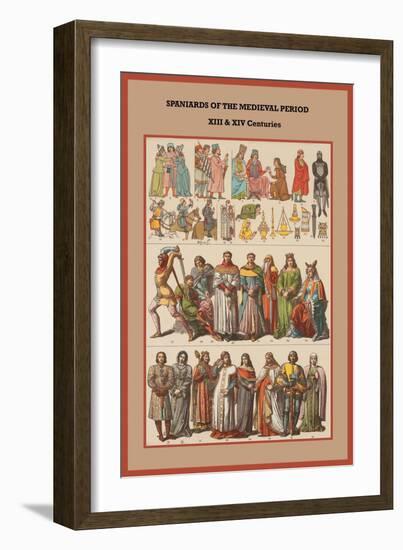 Spaniards of the Medieval Period XIII and XIV Centuries-Friedrich Hottenroth-Framed Art Print