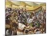 Spaniards Toppling the Inca Empire of Peru-Mike White-Mounted Giclee Print