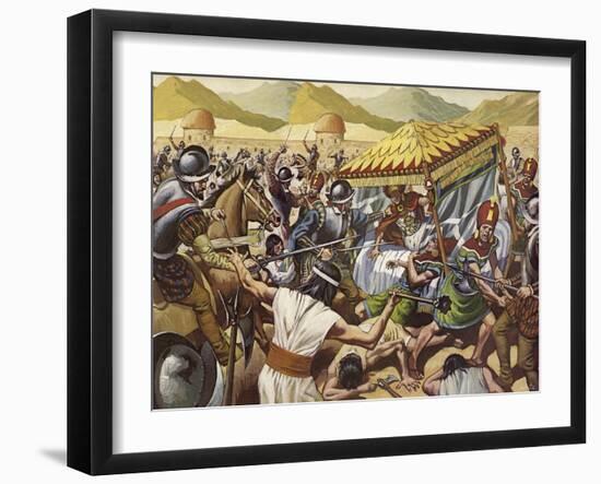 Spaniards Toppling the Inca Empire of Peru-Mike White-Framed Giclee Print