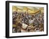 Spaniards Toppling the Inca Empire of Peru-Mike White-Framed Giclee Print