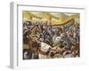 Spaniards Toppling the Inca Empire of Peru-Mike White-Framed Giclee Print