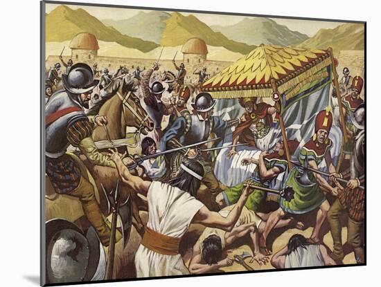 Spaniards Toppling the Inca Empire of Peru-Mike White-Mounted Giclee Print