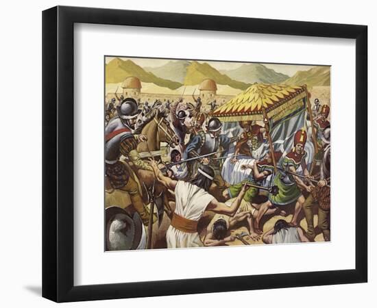 Spaniards Toppling the Inca Empire of Peru-Mike White-Framed Giclee Print