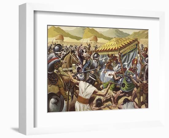 Spaniards Toppling the Inca Empire of Peru-Mike White-Framed Giclee Print