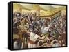 Spaniards Toppling the Inca Empire of Peru-Mike White-Framed Stretched Canvas