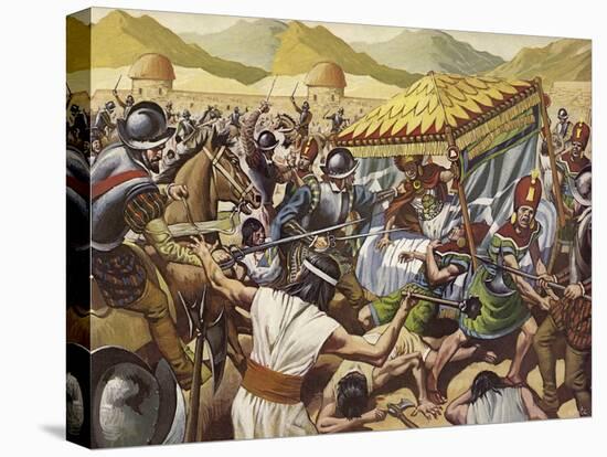 Spaniards Toppling the Inca Empire of Peru-Mike White-Stretched Canvas