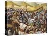 Spaniards Toppling the Inca Empire of Peru-Mike White-Stretched Canvas