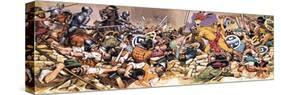 Spaniards under Attack from Aztecs-Mcbride-Stretched Canvas