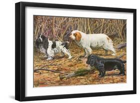 Spaniels (Puertes)-Louis Agassiz Fuertes-Framed Art Print