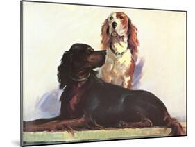 Spaniels-null-Mounted Art Print