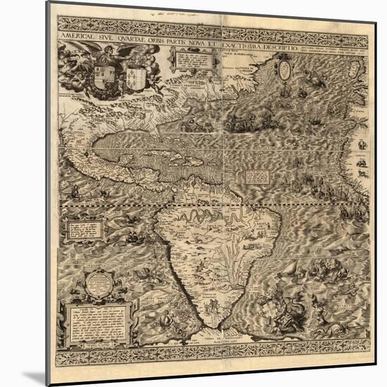 Spanish America, 16th century map-Science Source-Mounted Giclee Print