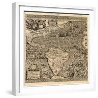 Spanish America, 16th century map-Science Source-Framed Giclee Print