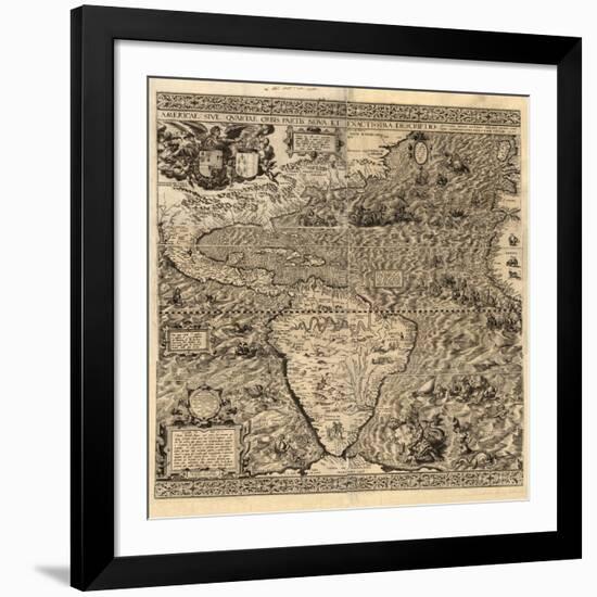 Spanish America, 16th century map-Science Source-Framed Giclee Print