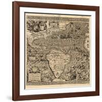 Spanish America, 16th century map-Science Source-Framed Giclee Print