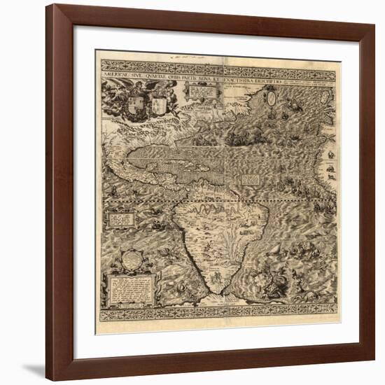 Spanish America, 16th century map-Science Source-Framed Giclee Print