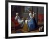 Spanish and Half-Blood, Painting on Theme of Miscegenation, 18th Century, Mexico-null-Framed Giclee Print