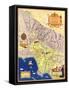 Spanish and Mexican Ranchos of Los Angeles - Panoramic Map-Lantern Press-Framed Stretched Canvas