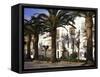 Spanish Architecture and Palm Trees, Tarifa, Andalucia, Spain-D H Webster-Framed Stretched Canvas