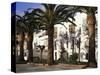 Spanish Architecture and Palm Trees, Tarifa, Andalucia, Spain-D H Webster-Stretched Canvas