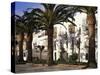 Spanish Architecture and Palm Trees, Tarifa, Andalucia, Spain-D H Webster-Stretched Canvas