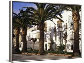 Spanish Architecture and Palm Trees, Tarifa, Andalucia, Spain-D H Webster-Framed Photographic Print