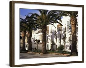 Spanish Architecture and Palm Trees, Tarifa, Andalucia, Spain-D H Webster-Framed Photographic Print