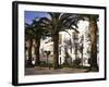 Spanish Architecture and Palm Trees, Tarifa, Andalucia, Spain-D H Webster-Framed Photographic Print