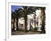 Spanish Architecture and Palm Trees, Tarifa, Andalucia, Spain-D H Webster-Framed Photographic Print