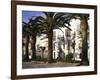 Spanish Architecture and Palm Trees, Tarifa, Andalucia, Spain-D H Webster-Framed Photographic Print