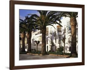 Spanish Architecture and Palm Trees, Tarifa, Andalucia, Spain-D H Webster-Framed Photographic Print