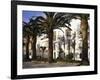 Spanish Architecture and Palm Trees, Tarifa, Andalucia, Spain-D H Webster-Framed Photographic Print