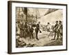 Spanish Armada's Admiral Surrenders His Sword to Francis Drake, c.1588-null-Framed Photographic Print