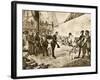 Spanish Armada's Admiral Surrenders His Sword to Francis Drake, c.1588-null-Framed Photographic Print