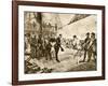 Spanish Armada's Admiral Surrenders His Sword to Francis Drake, c.1588-null-Framed Photographic Print