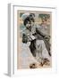 Spanish Art Nouveau Girl With Catalog-Camps-Framed Art Print