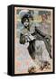 Spanish Art Nouveau Girl With Catalog-Camps-Framed Stretched Canvas