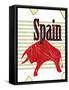 Spanish Bull On Grungy Background-elfivetrov-Framed Stretched Canvas