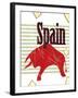 Spanish Bull On Grungy Background-elfivetrov-Framed Art Print