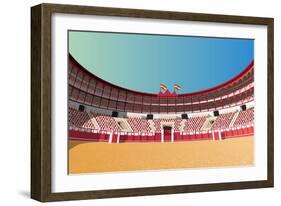 Spanish Bullfight Arena-Nikola Knezevic-Framed Art Print