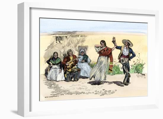 Spanish Californians or Mexicans Dancing the Fandango, 1800s-null-Framed Giclee Print